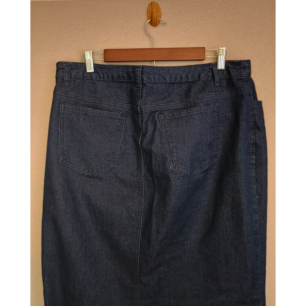 Ashley Stewart Skirt Women 14W Blue Boho Chic Maxi Distressed Bottom Y2K Pockets - Picture 7 of 9